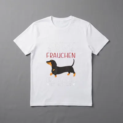 Vorsicht Vor Dem Frauchen T-Shirt 0199 – Klassisches T-Shirt in Schwarz