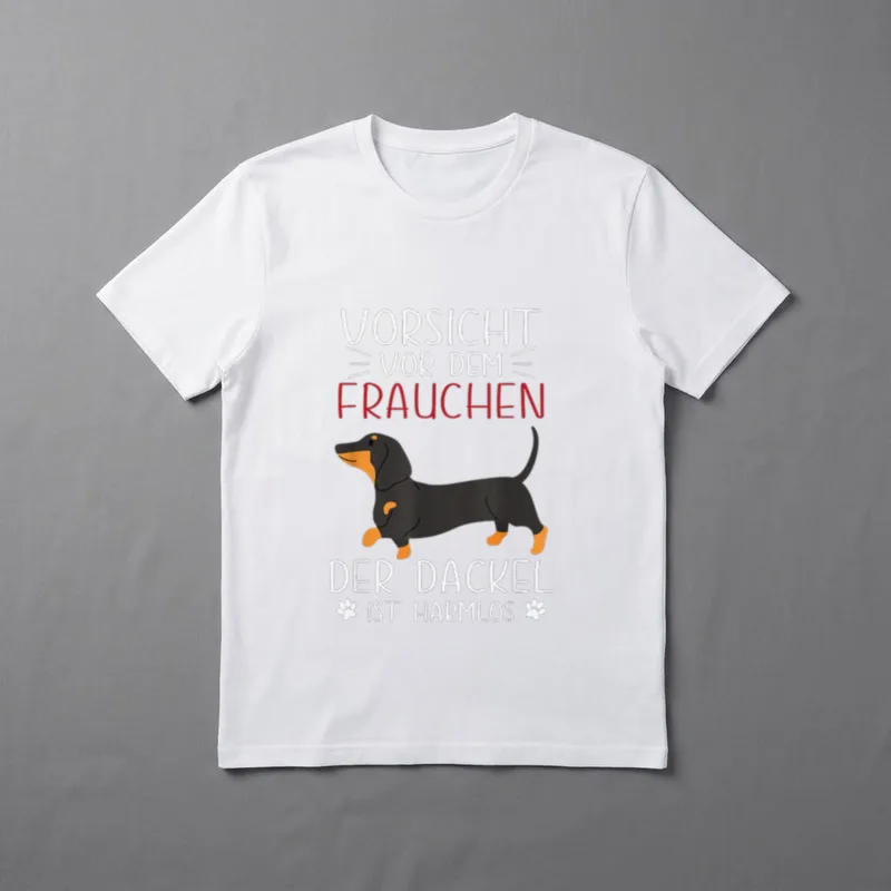 Vorsicht Vor Dem Frauchen T-Shirt 0199 – Klassisches T-Shirt in Schwarz