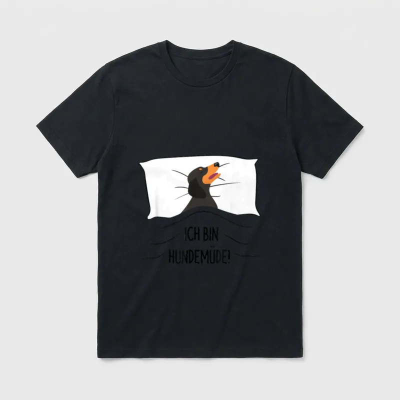 Niedliche Dackel Schlafkleidung Ich T-Shirt – Klassisches T-Shirt in Schwarz