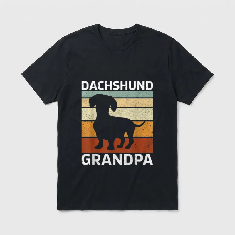 Dachshund Grandpa Hundeliebhaber Hunde T-Shirt – Klassisches T-Shirt in Schwarz