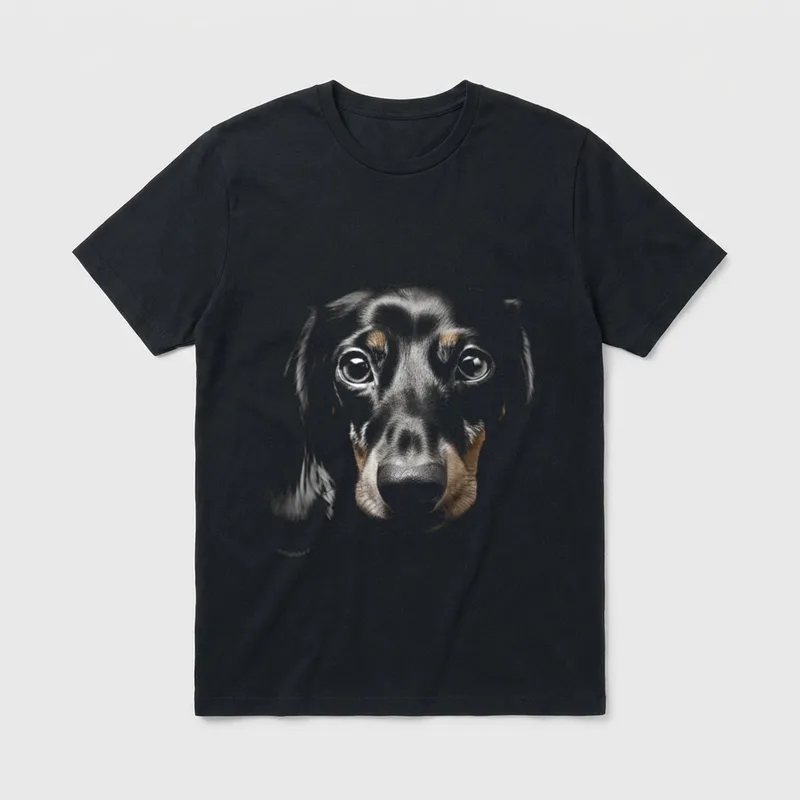 Dackel Motiv Haustier Illustration T-Shirt – Klassisches T-Shirt in Schwarz