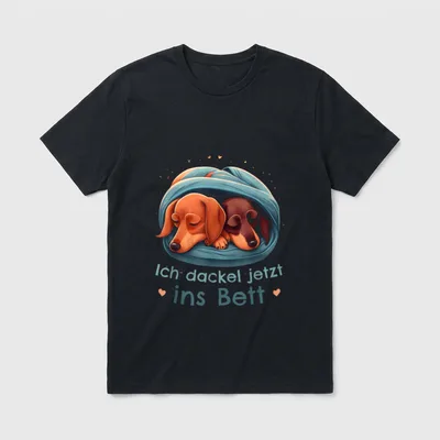 Dackel Offizielles Schlaf Ich T-Shirt 0209 – Klassisches T-Shirt in Schwarz
