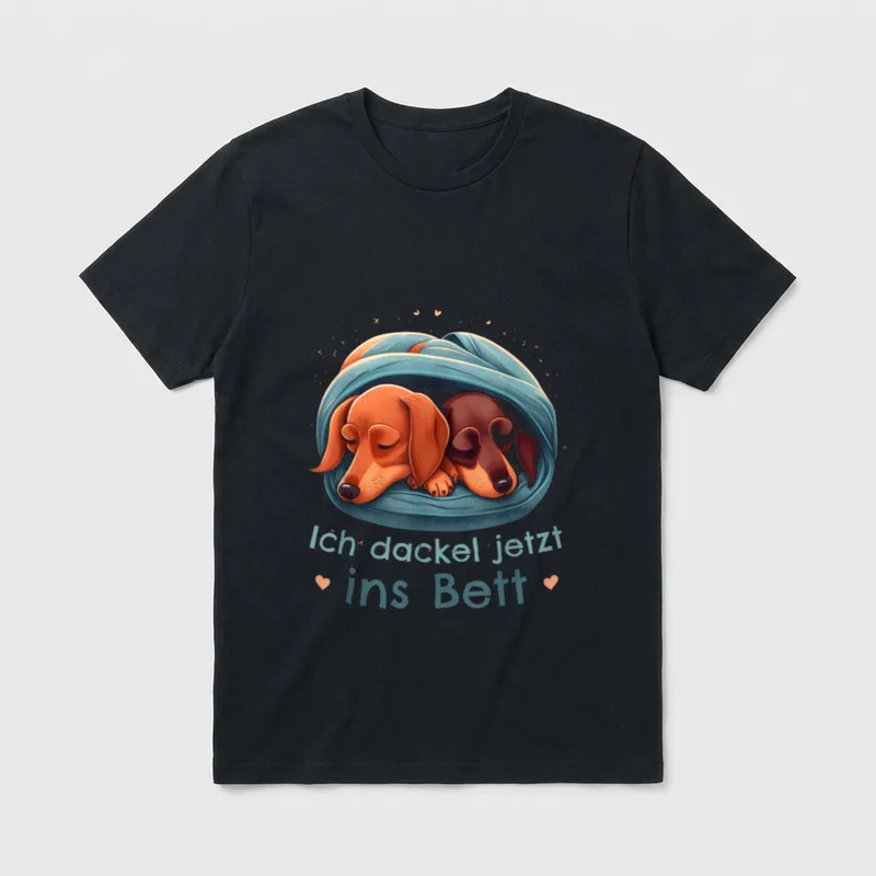 Dackel Offizielles Schlaf Ich T-Shirt 0209 – Klassisches T-Shirt in Schwarz