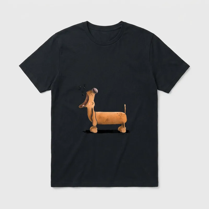 Happy Dackel Jault I T-Shirt – Klassisches T-Shirt in Schwarz