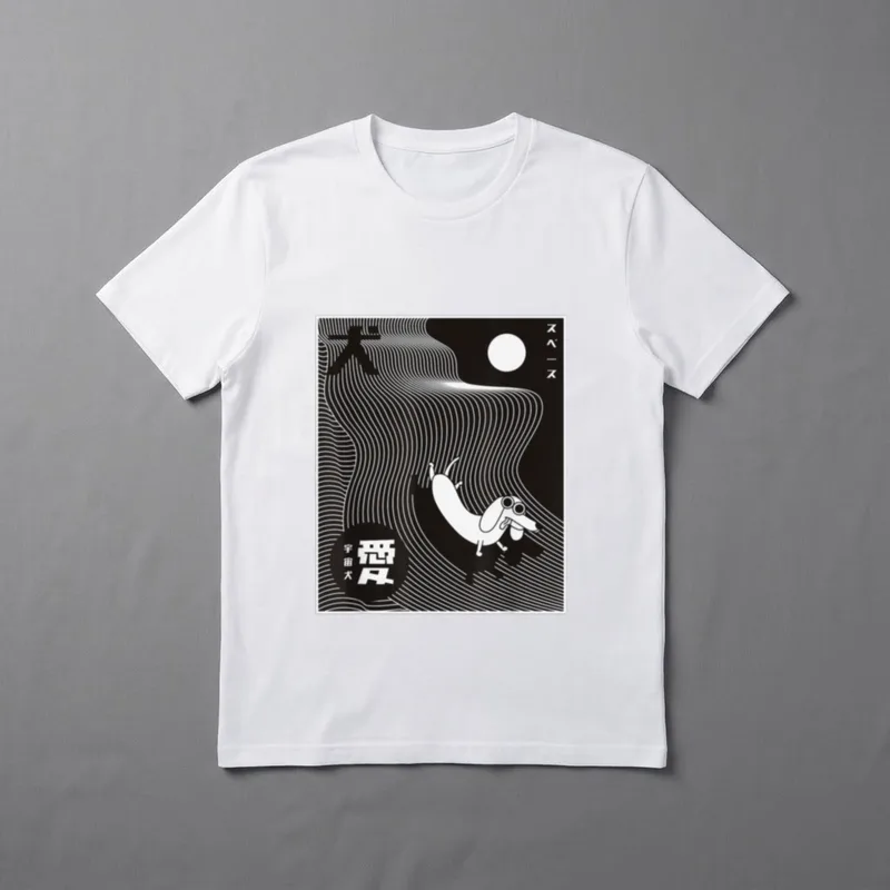 Dackel Hund Retro Wave T-Shirt – Klassisches T-Shirt in Schwarz