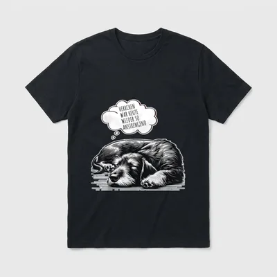 Herrchen war heute wieder T-Shirt – Klassisches T-Shirt in Schwarz