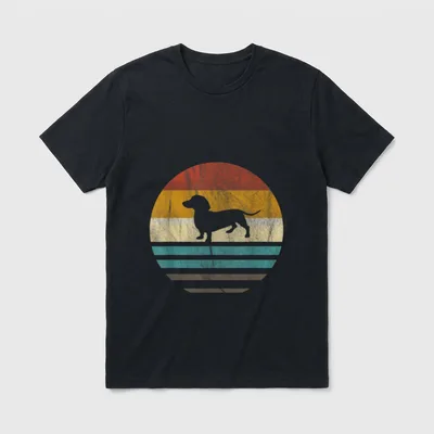 Dackel Dackelhund Retro Vintage T-Shirt – Klassisches T-Shirt in Schwarz
