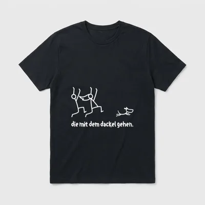 Die mit dem Dackel gehen T-Shirt – Klassisches T-Shirt in Schwarz