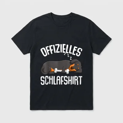 Dackel Offizielles Schlafshirt Dachshund T-Shirt – Klassisches T-Shirt in Schwarz