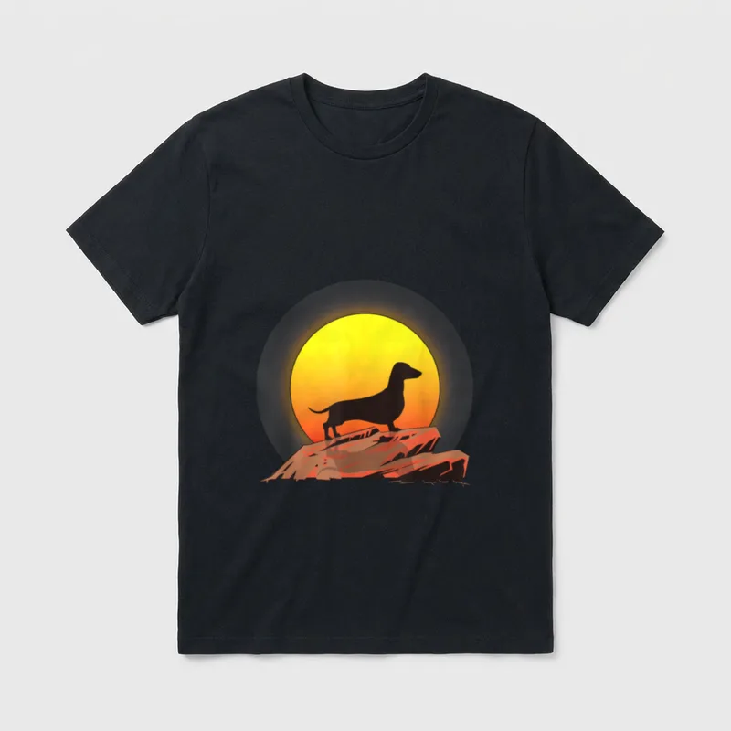 Dackel Hunde T-Shirt 0230 – Klassisches T-Shirt in Schwarz