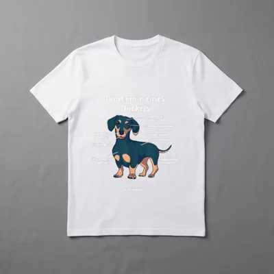 Anatomie eines Dackel T-Shirt – Klassisches T-Shirt in Schwarz