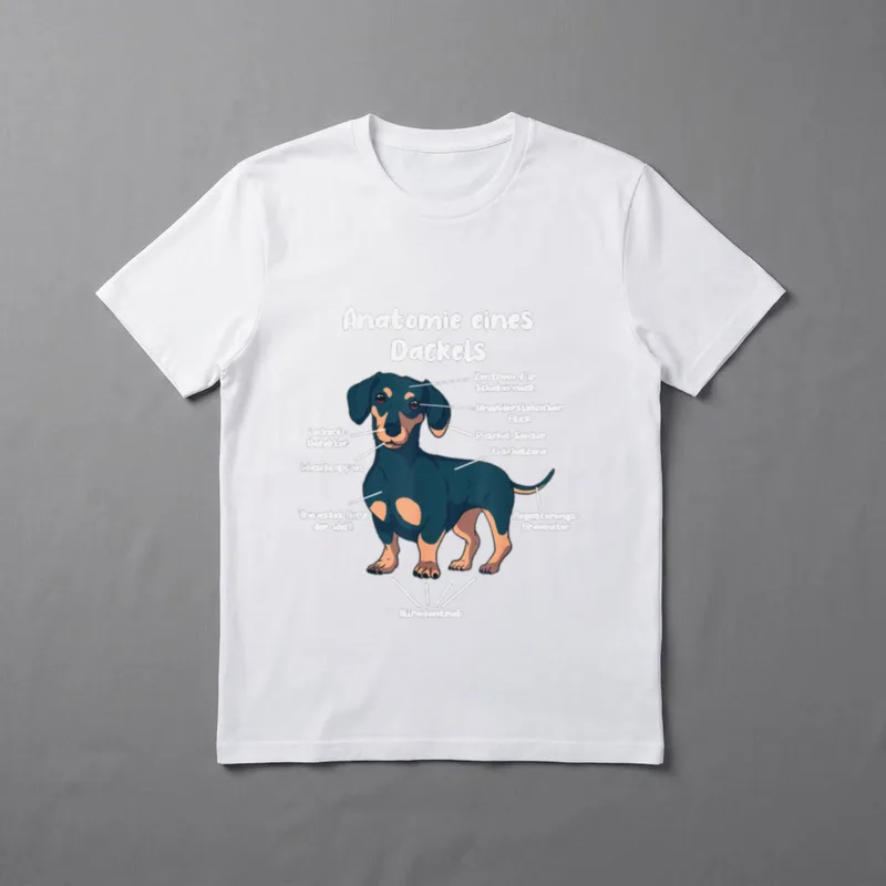 Anatomie eines Dackel T-Shirt – Klassisches T-Shirt in Schwarz