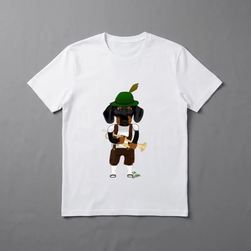 Dackel oktoberfest trompete trachten T-Shirt – Klassisches T-Shirt in Schwarz