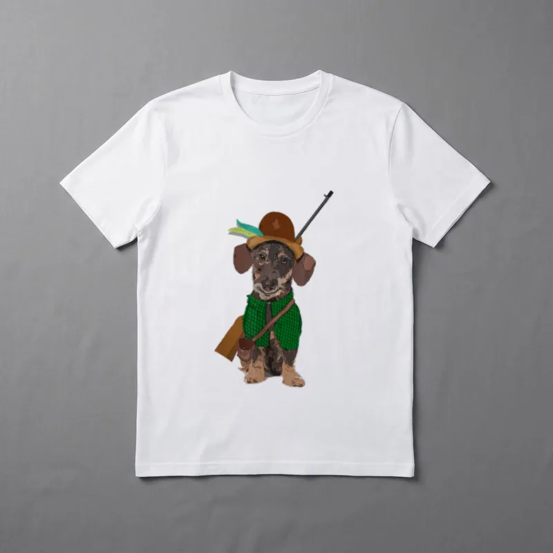 Rauhaardackel Jagdhund Jäger Jagdgebrauchshund T-Shirt – Klassisches T-Shirt in Schwarz