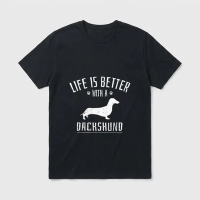 Dackel Hund Jagd T-Shirt – Klassisches T-Shirt in Schwarz