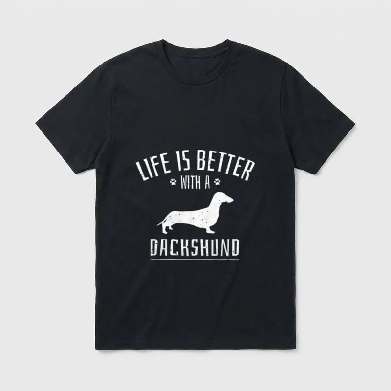 Dackel Hund Jagd T-Shirt – Klassisches T-Shirt in Schwarz