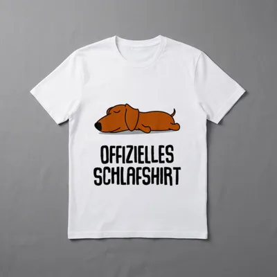 Offizielles Schlafshirt Pyjama Hund Dackel T-Shirt – Klassisches T-Shirt in Schwarz