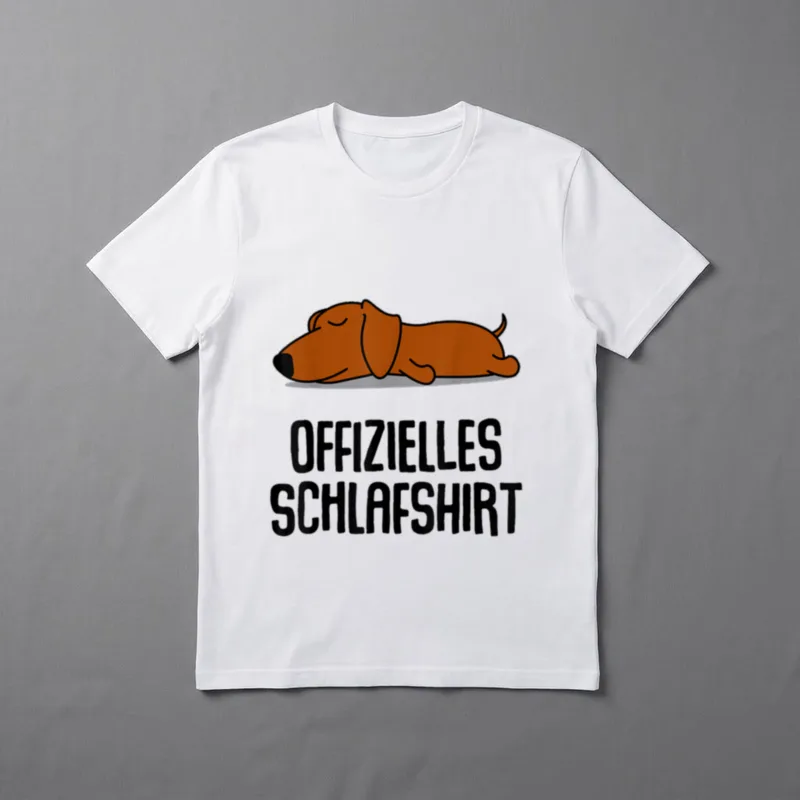 Offizielles Schlafshirt Pyjama Hund Dackel T-Shirt – Klassisches T-Shirt in Schwarz