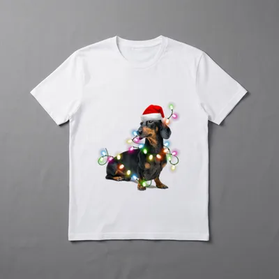 Lustig Dackel Rentier Weihnachten T-Shirt – Klassisches T-Shirt in Schwarz