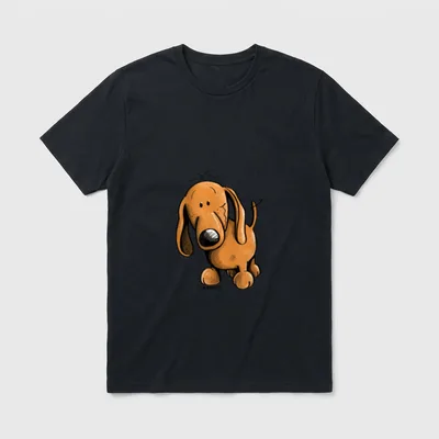 Witziger Dackel Cartoon I T-Shirt – Klassisches T-Shirt in Schwarz