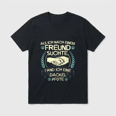 Dackel Dackel Mama Teckel T-Shirt 0256 – Klassisches T-Shirt in Schwarz