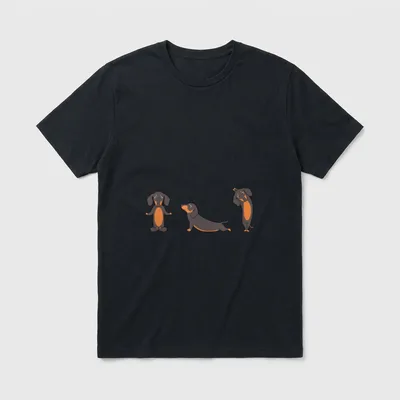 Yoga Dackel Dachshund Kundalini T-Shirt – Klassisches T-Shirt in Schwarz