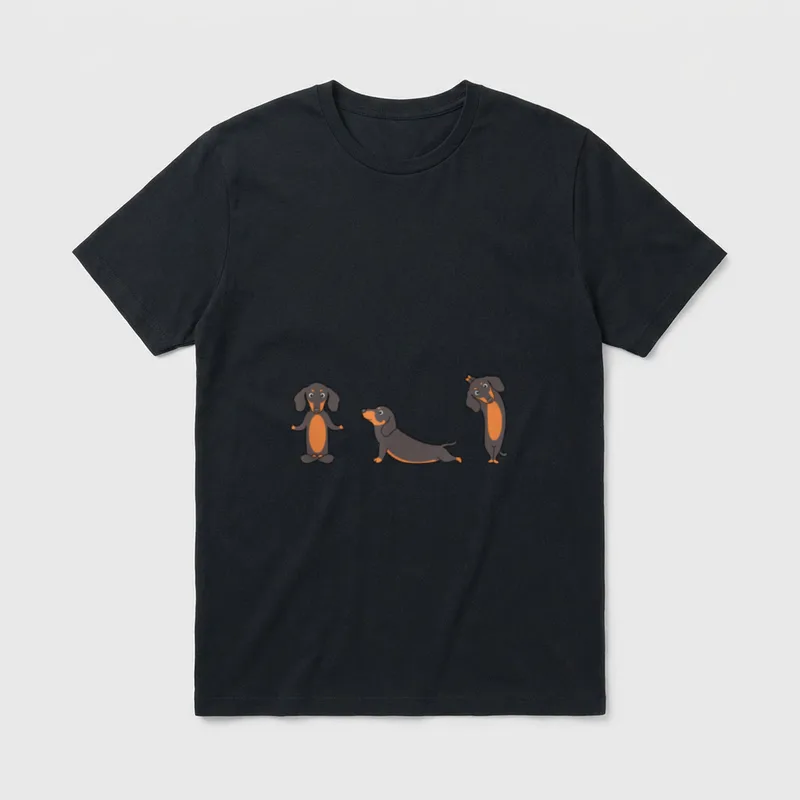 Yoga Dackel Dachshund Kundalini T-Shirt – Klassisches T-Shirt in Schwarz