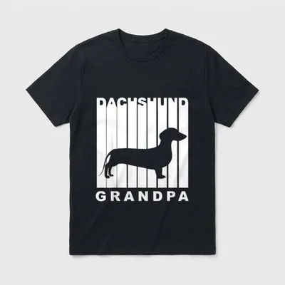 Retro Stil Dackel Opa T-Shirt – Klassisches T-Shirt in Schwarz
