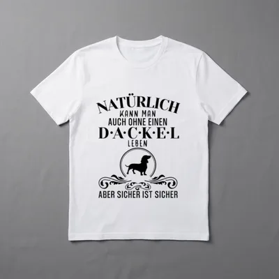 Natürlich kann man auch Dackel T-Shirt – Klassisches T-Shirt in Schwarz