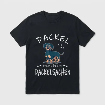 Dackel machen Dackelsachen Lustiger T-Shirt – Klassisches T-Shirt in Schwarz