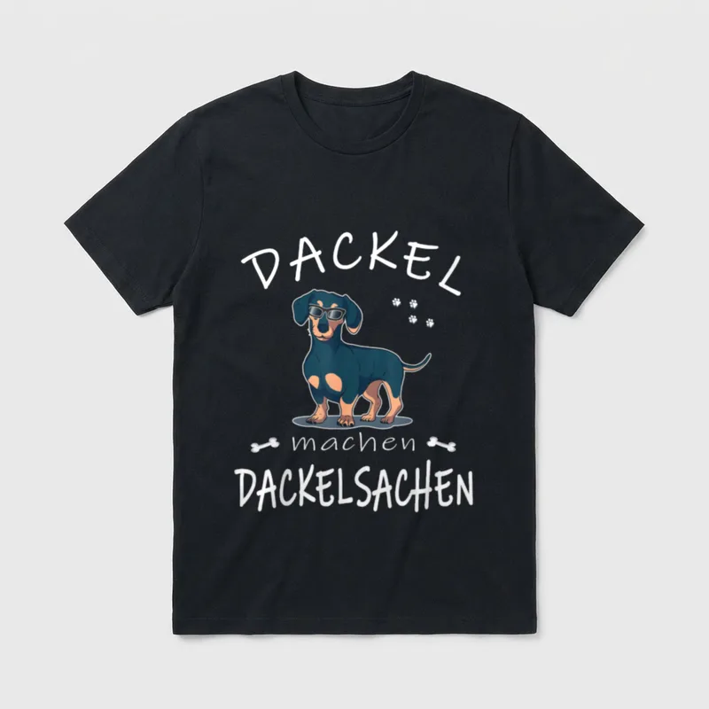 Dackel machen Dackelsachen Lustiger T-Shirt – Klassisches T-Shirt in Schwarz