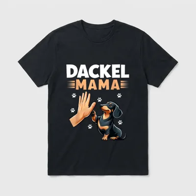 Dackel Mama Rauhaardackel Teckel T-Shirt – Klassisches T-Shirt in Schwarz