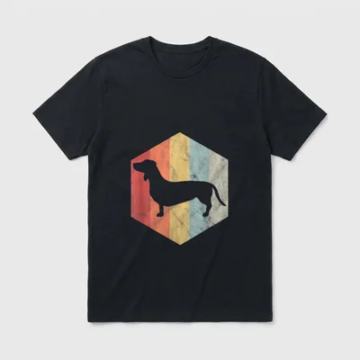 Vintage Dackel Hund Hundehalter T-Shirt – Klassisches T-Shirt in Schwarz