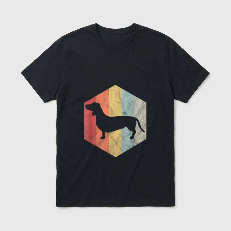 Vintage Dackel Hund Hundehalter T-Shirt – Klassisches T-Shirt in Schwarz