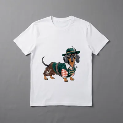 Bayerischer Dackel Lederhose Trachtenhemd Tracht T-Shirt – Klassisches T-Shirt in Schwarz