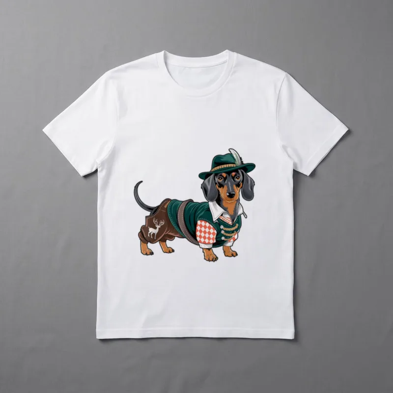 Bayerischer Dackel Lederhose Trachtenhemd Tracht T-Shirt – Klassisches T-Shirt in Schwarz