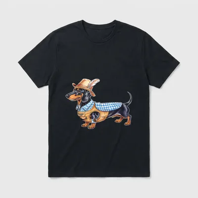 Oktoberfest Bayerischer Dackel Lustig T-Shirt – Klassisches T-Shirt in Schwarz