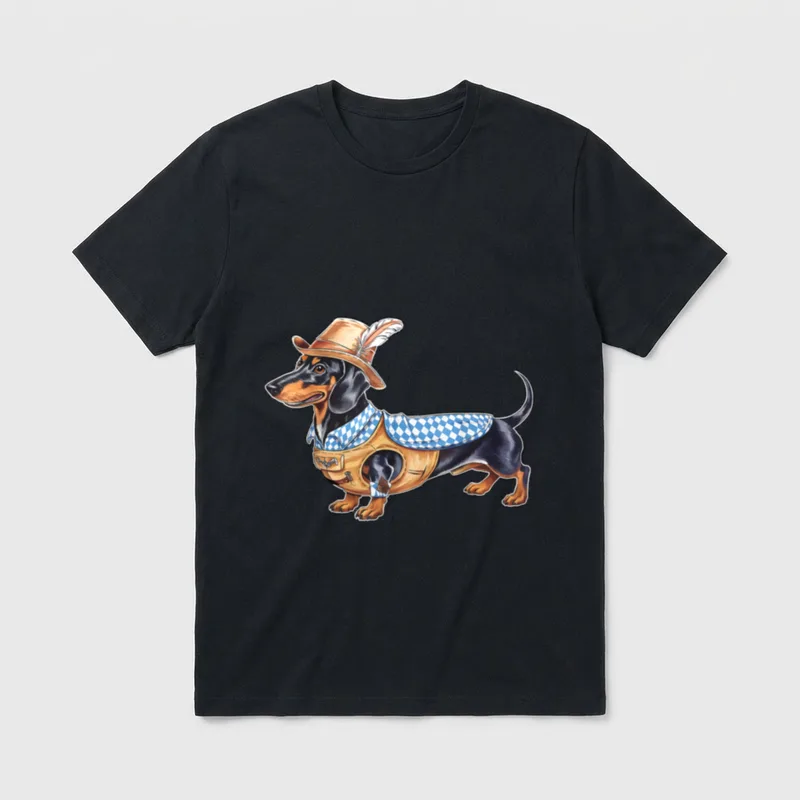 Oktoberfest Bayerischer Dackel Lustig T-Shirt – Klassisches T-Shirt in Schwarz