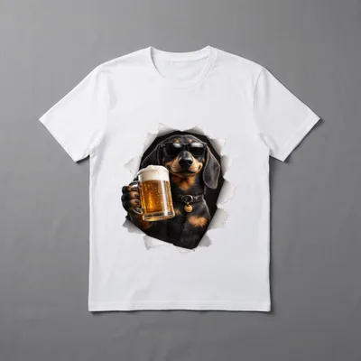 Dackel Bier T-Shirt – Klassisches T-Shirt in Schwarz