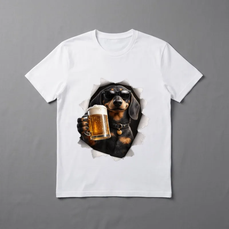 Dackel Bier T-Shirt – Klassisches T-Shirt in Schwarz