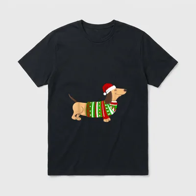 Lustiger Weihnachtsdackel Weihnachten Dackel T-Shirt – Klassisches T-Shirt in Schwarz