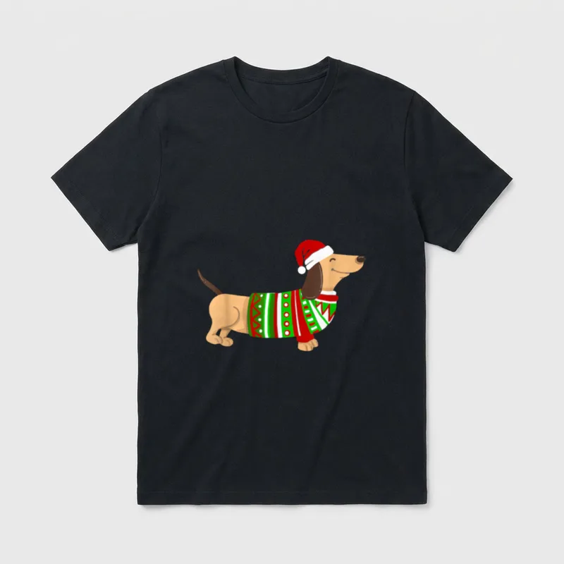 Lustiger Weihnachtsdackel Weihnachten Dackel T-Shirt – Klassisches T-Shirt in Schwarz