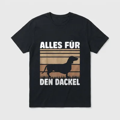 Alles für den Dackel T-Shirt 0314 – Klassisches T-Shirt in Schwarz