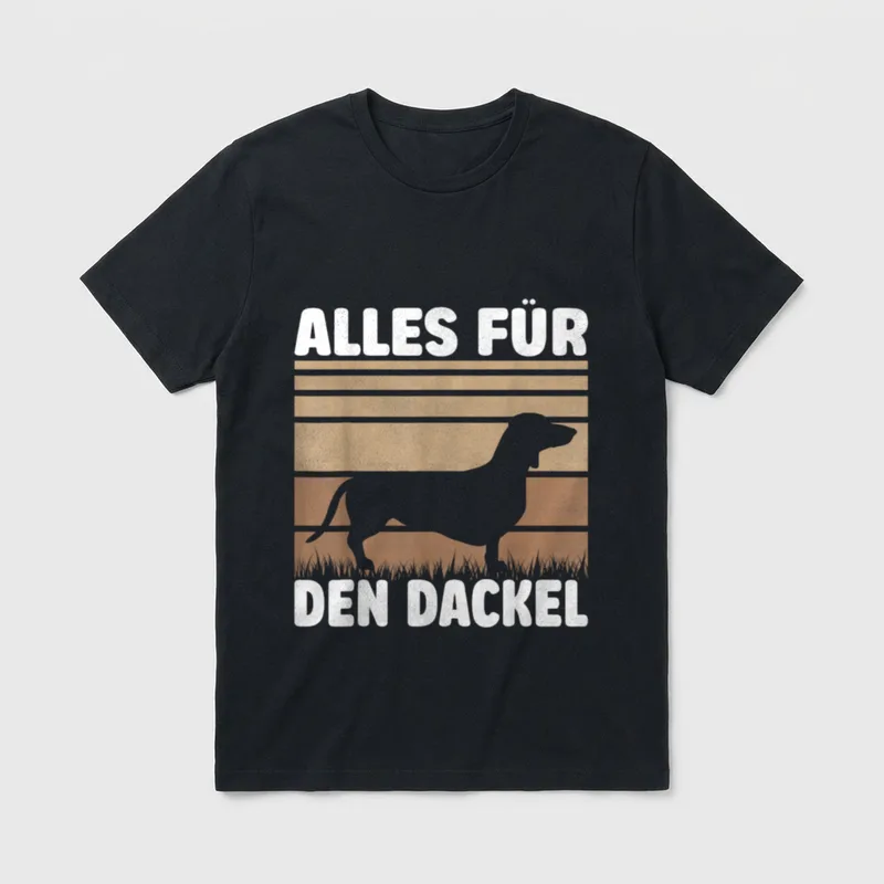 Alles für den Dackel T-Shirt 0314 – Klassisches T-Shirt in Schwarz