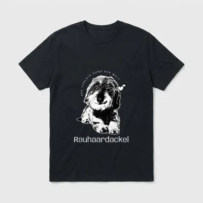 Cooler Hund Rauhaardackel Hund T-Shirt – Klassisches T-Shirt in Schwarz