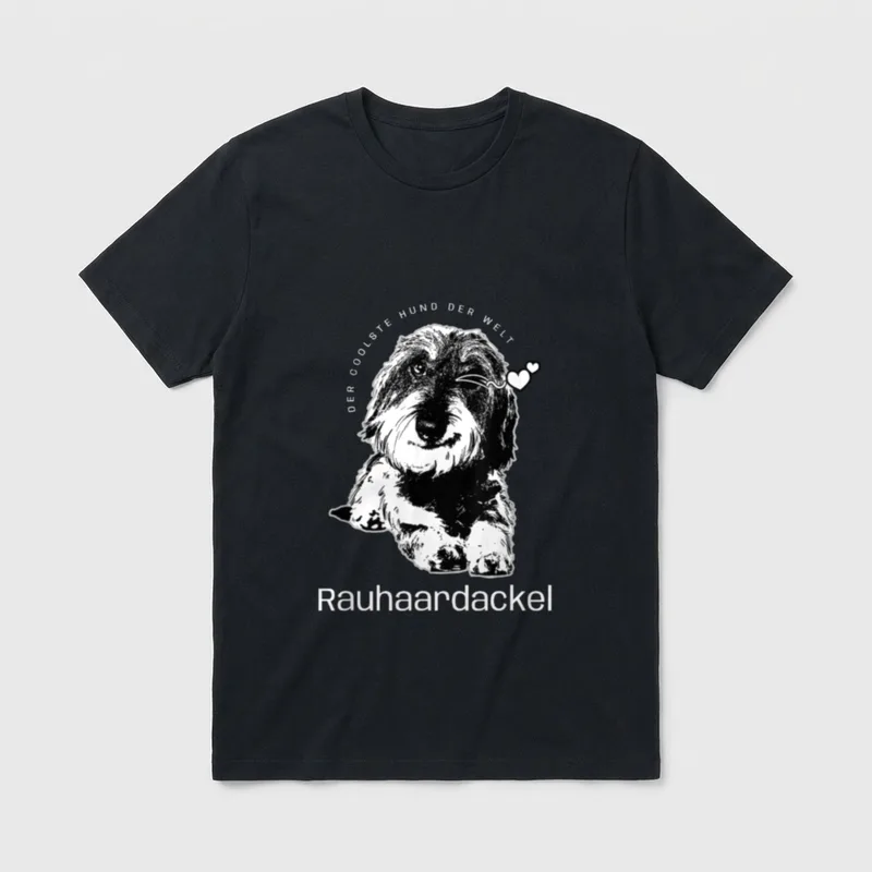 Cooler Hund Rauhaardackel Hund T-Shirt – Klassisches T-Shirt in Schwarz