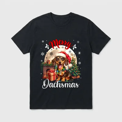 Weihnachten Dackel Merry Dachsmas T-Shirt – Klassisches T-Shirt in Schwarz