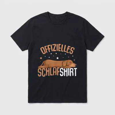 Dackel Offizielles Schlafshirt Hund T-Shirt 0324 – Klassisches T-Shirt in Schwarz