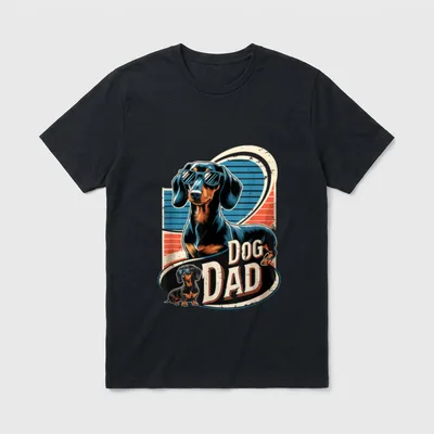 Dog Dad Dackel Dackelhund Papa T-Shirt – Klassisches T-Shirt in Schwarz