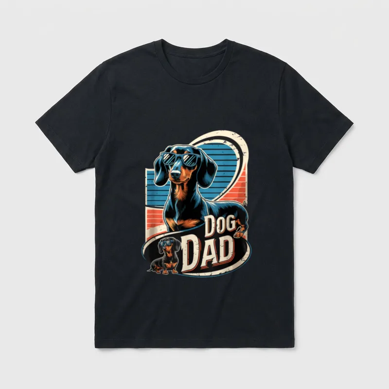 Dog Dad Dackel Dackelhund Papa T-Shirt – Klassisches T-Shirt in Schwarz
